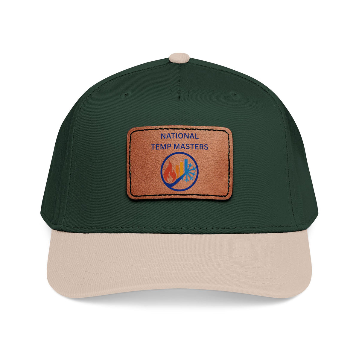 NTM Leather Patch Baseball Cap — "National Temp Masters" Retro Logo