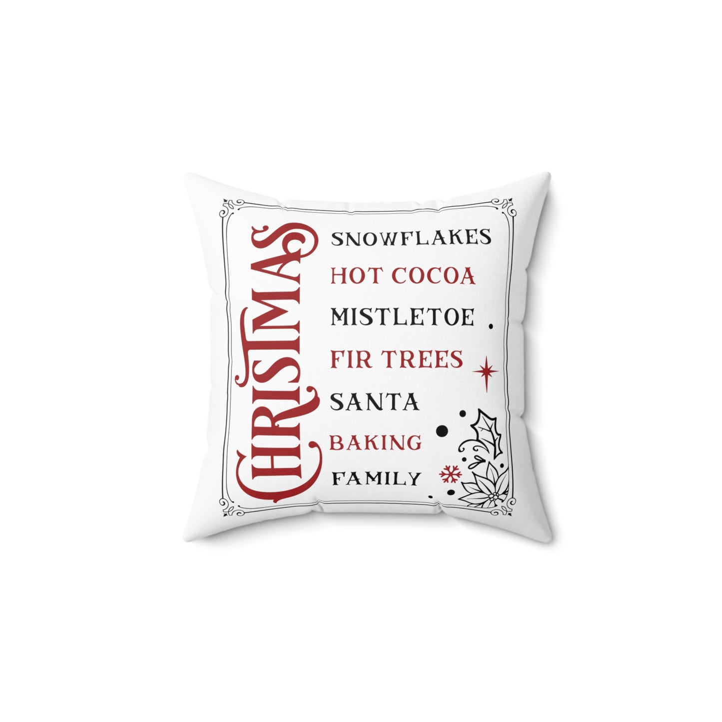Christmas Advent Spun Polyester Square Pillow