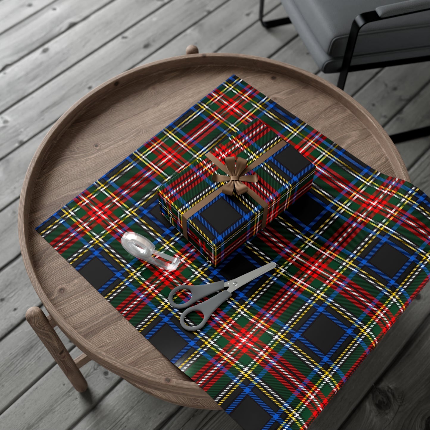 Red, Blue, Green Plaid Gift Wrap Papers