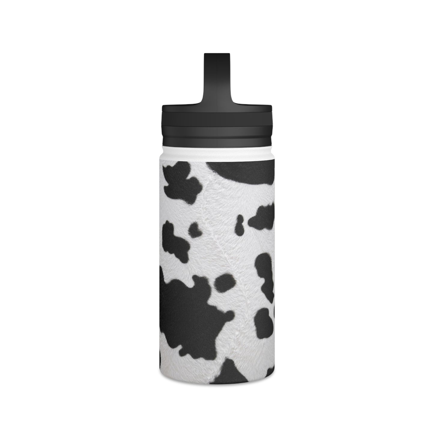 Cow print Stainless Steel Water Bottle, Handle Lid