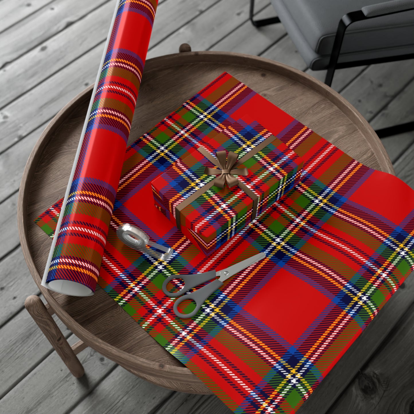 Red Plaid Gift Wrap Papers