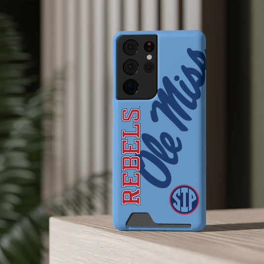 Ole Miss Rebels SIP Phone Case With Card Holder (Blue)