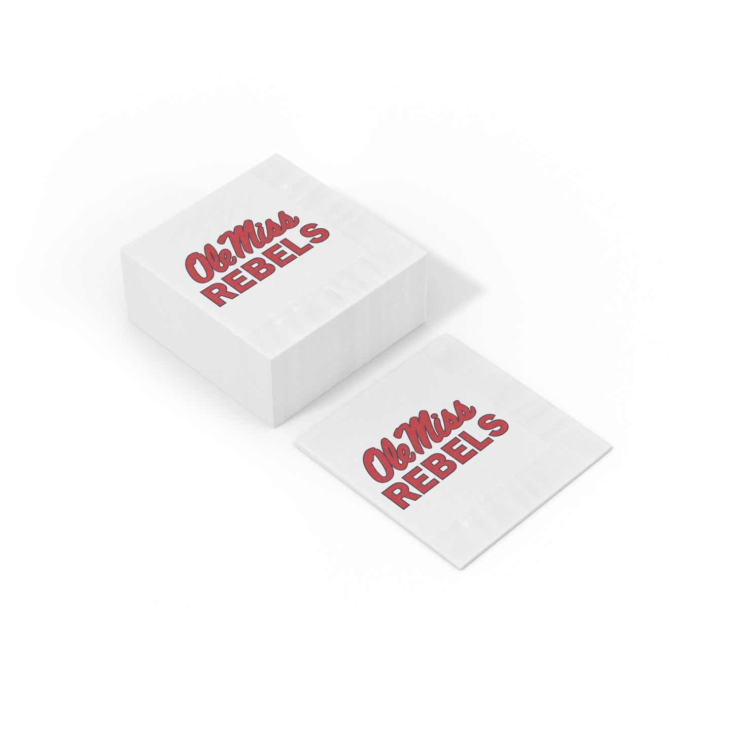 Ole Miss Rebels White Coined Napkins
