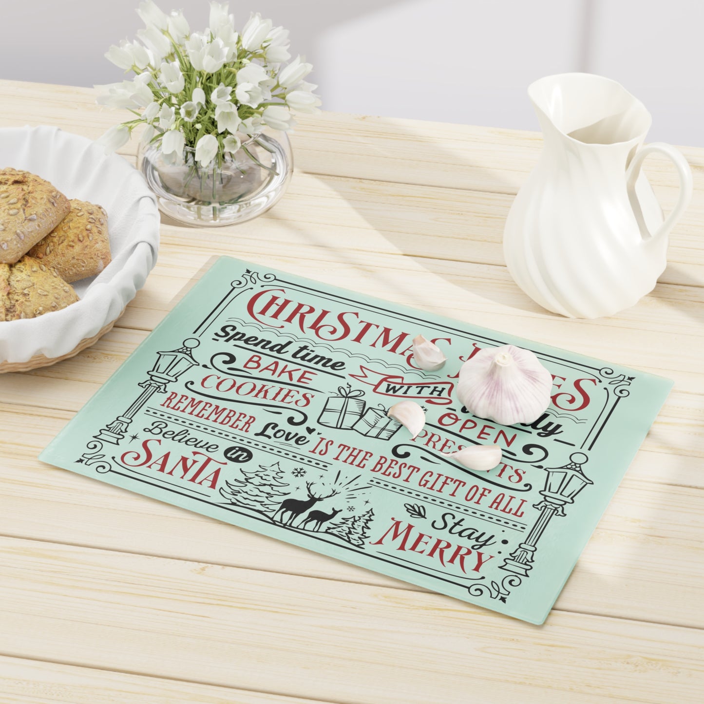 Christmas Rules Cutting Board