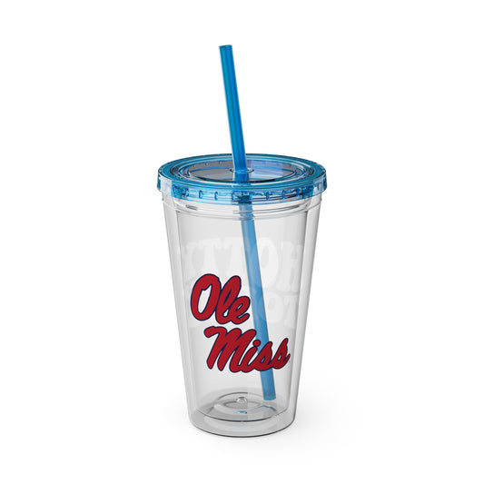 Ole Miss/Hotty Toddy Sunsplash Tumbler with Straw, 16oz