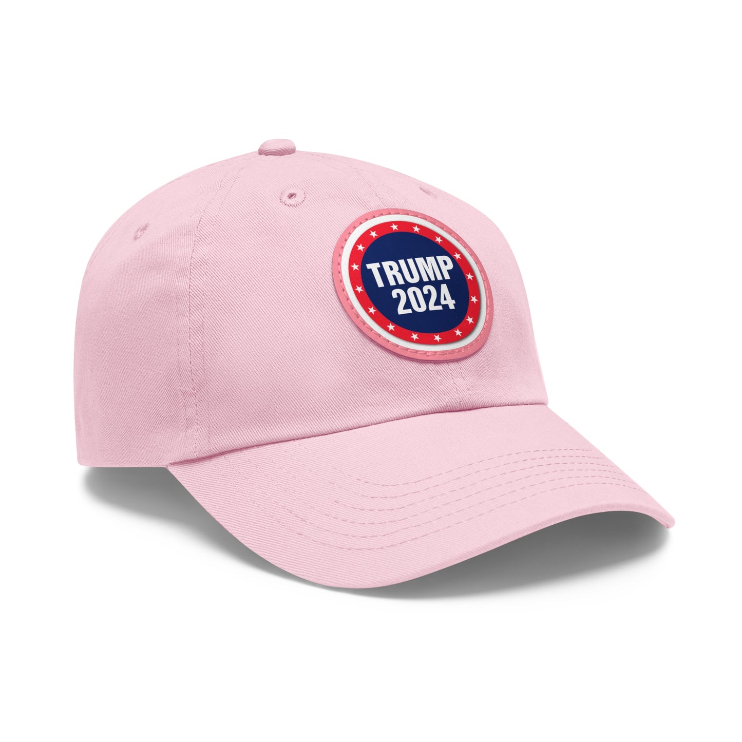 Trump 2024 Dad Hat with Leather Patch (Round)
