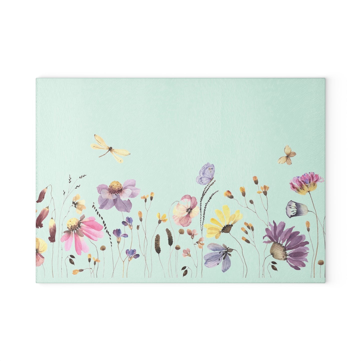 Wildflowers Glass Cutting Board