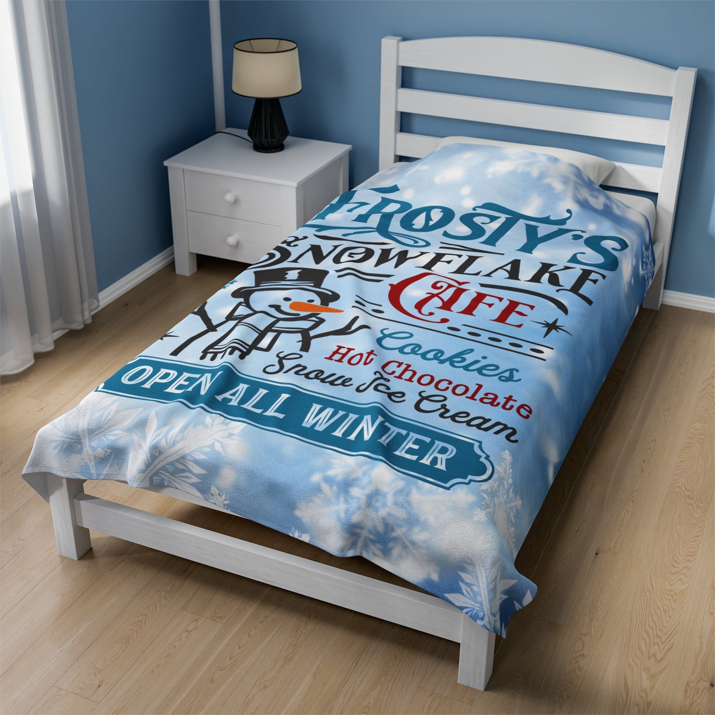 Frosty's Cafe Velveteen Plush Blanket