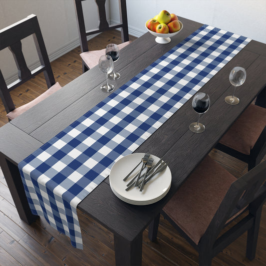 Blue Plaid Table Runner (Cotton, Poly)