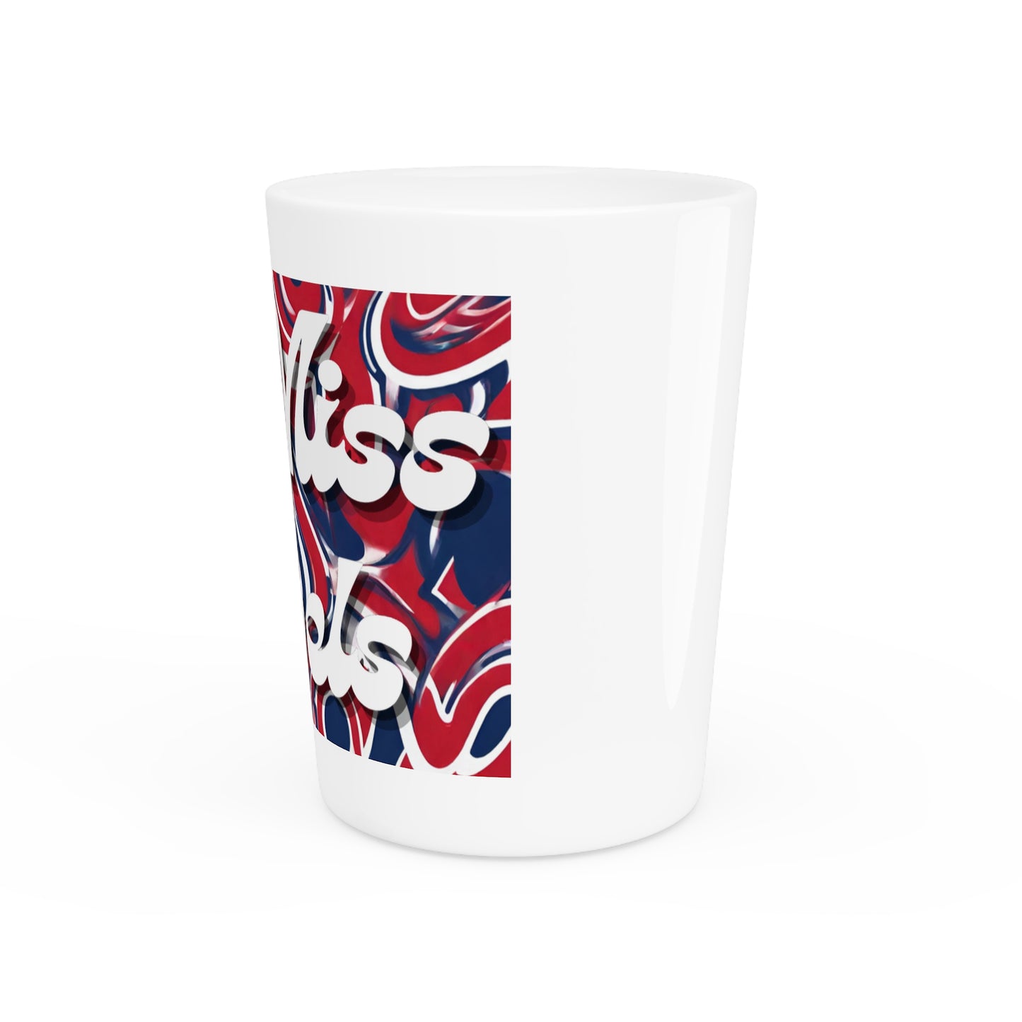 Ole Miss Abstract (White) Shot Glass