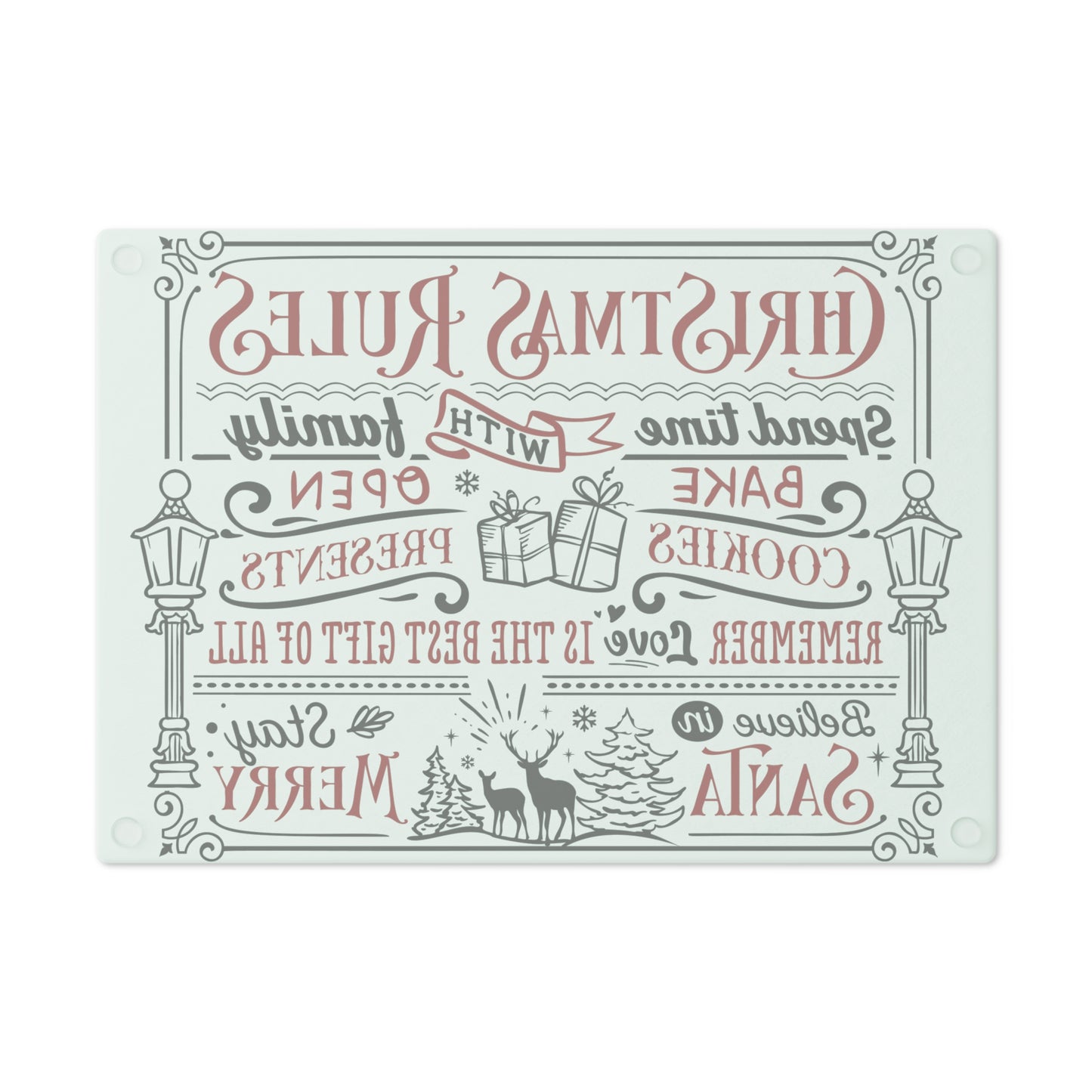 Christmas Rules Cutting Board