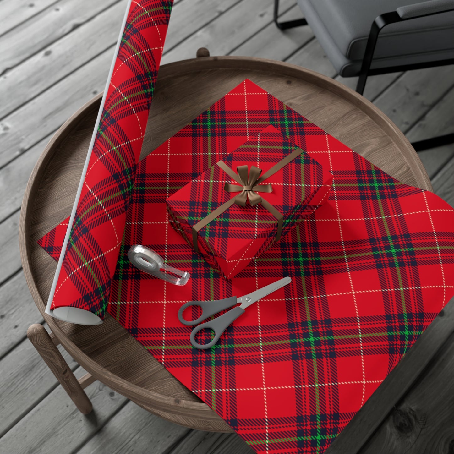 Red Plaid Gift Wrap Papers