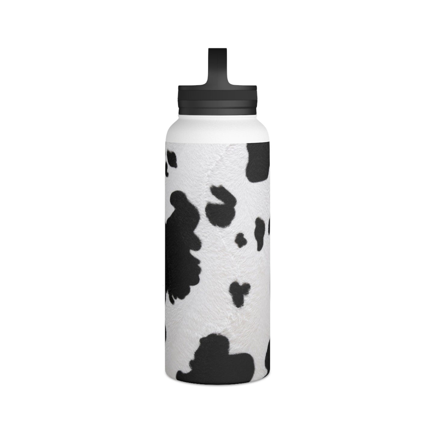 Cow print Stainless Steel Water Bottle, Handle Lid