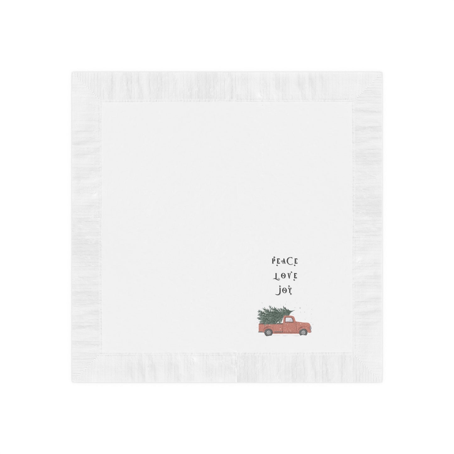 Peace Love Joy White Coined Napkins