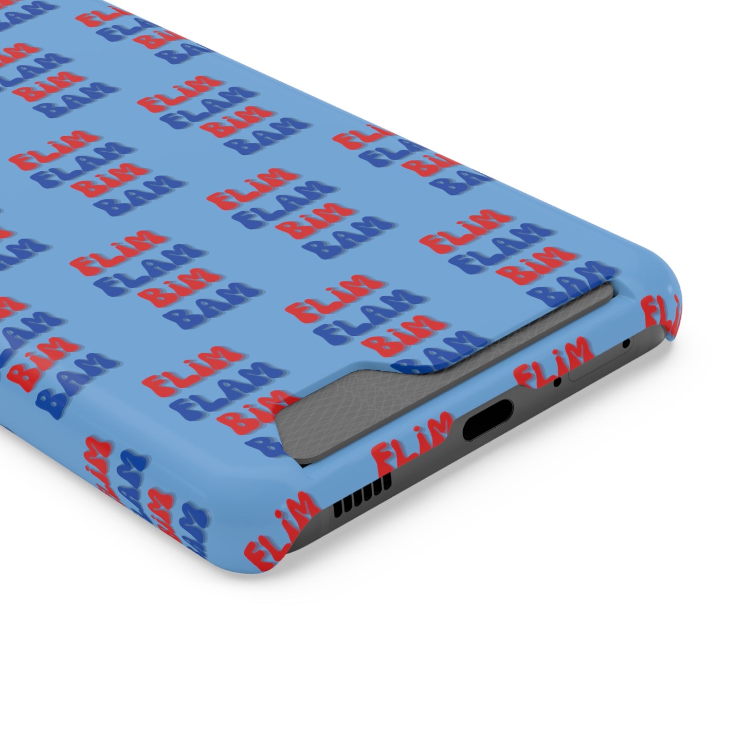 iPhone and Samsung Flim Flam Bim Bam (BLUE) Phone Case With Card Holder