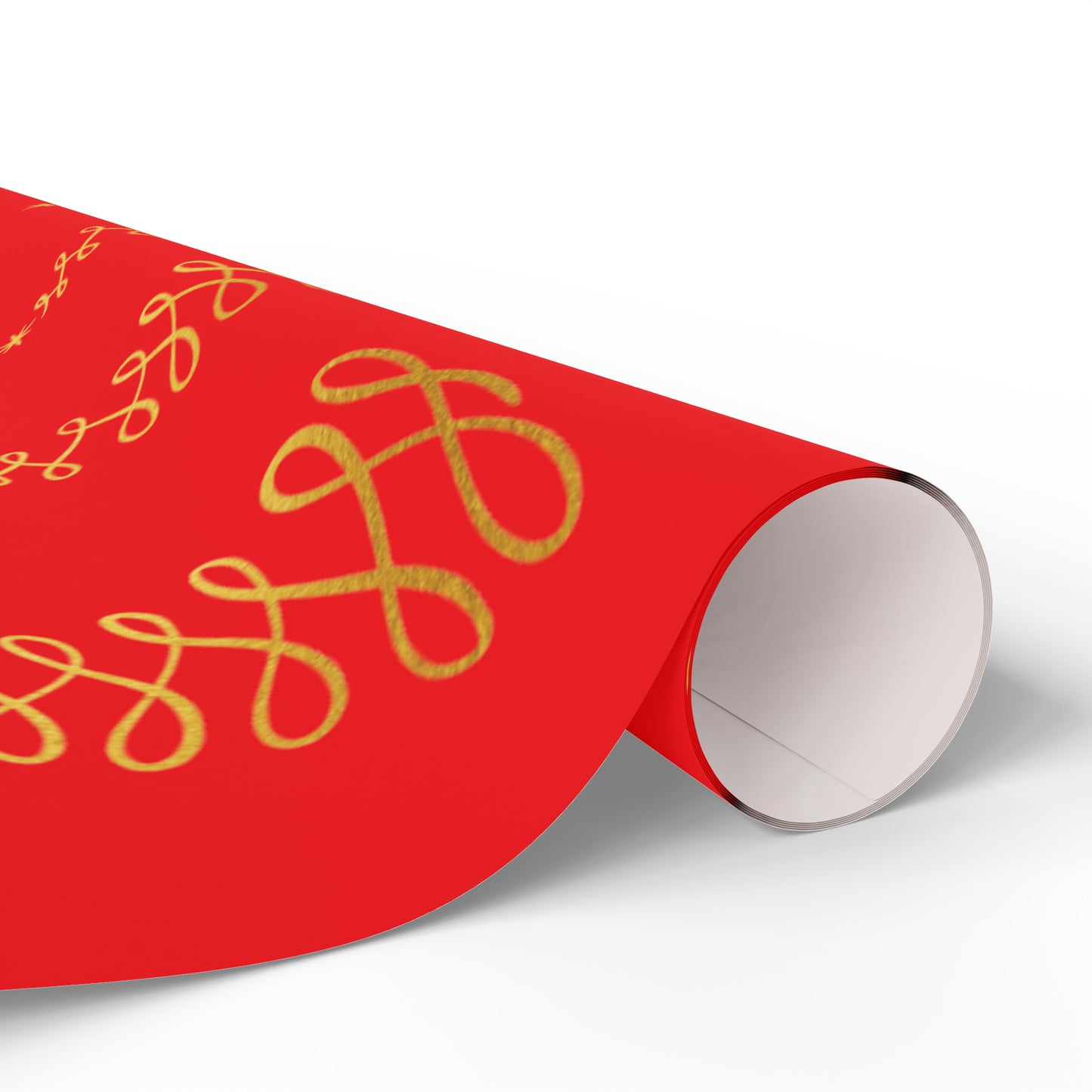 Gold Christmas Swirl Tree Wrapping Paper
