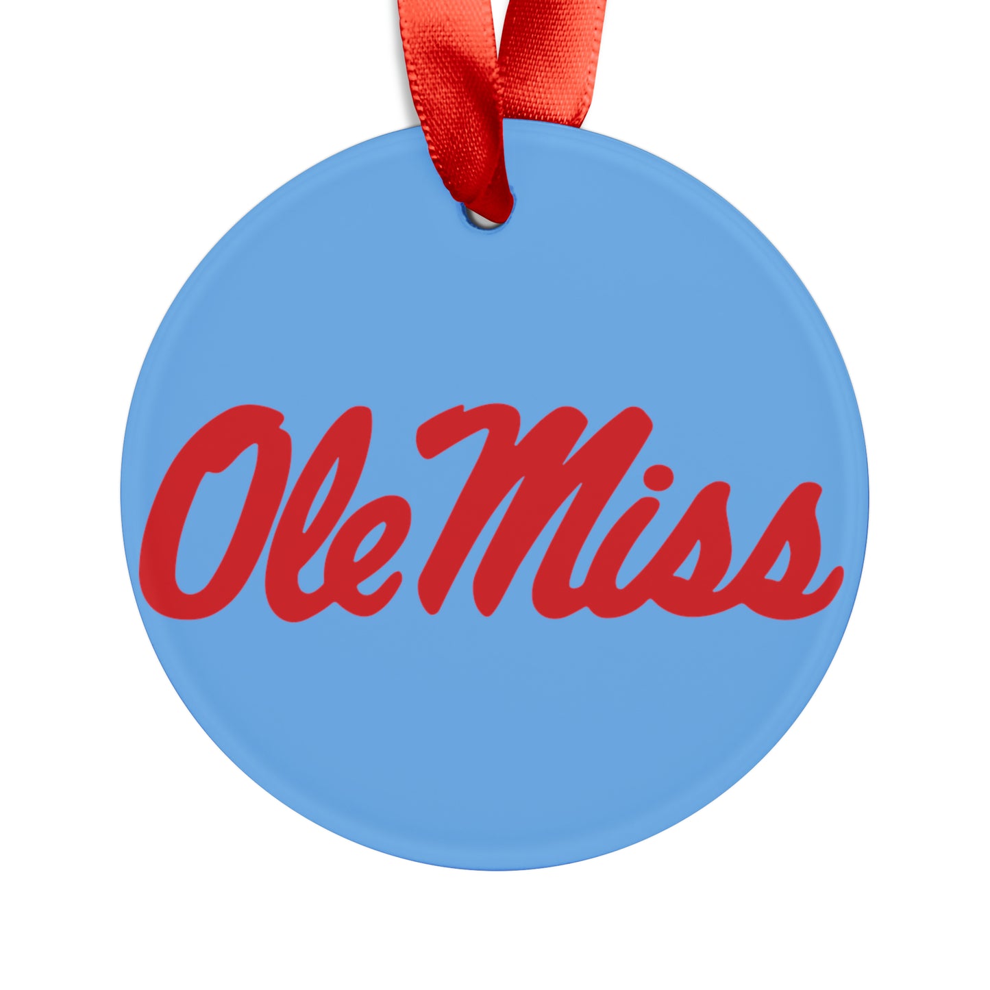 Ole Miss Acrylic Ornament with Ribbon