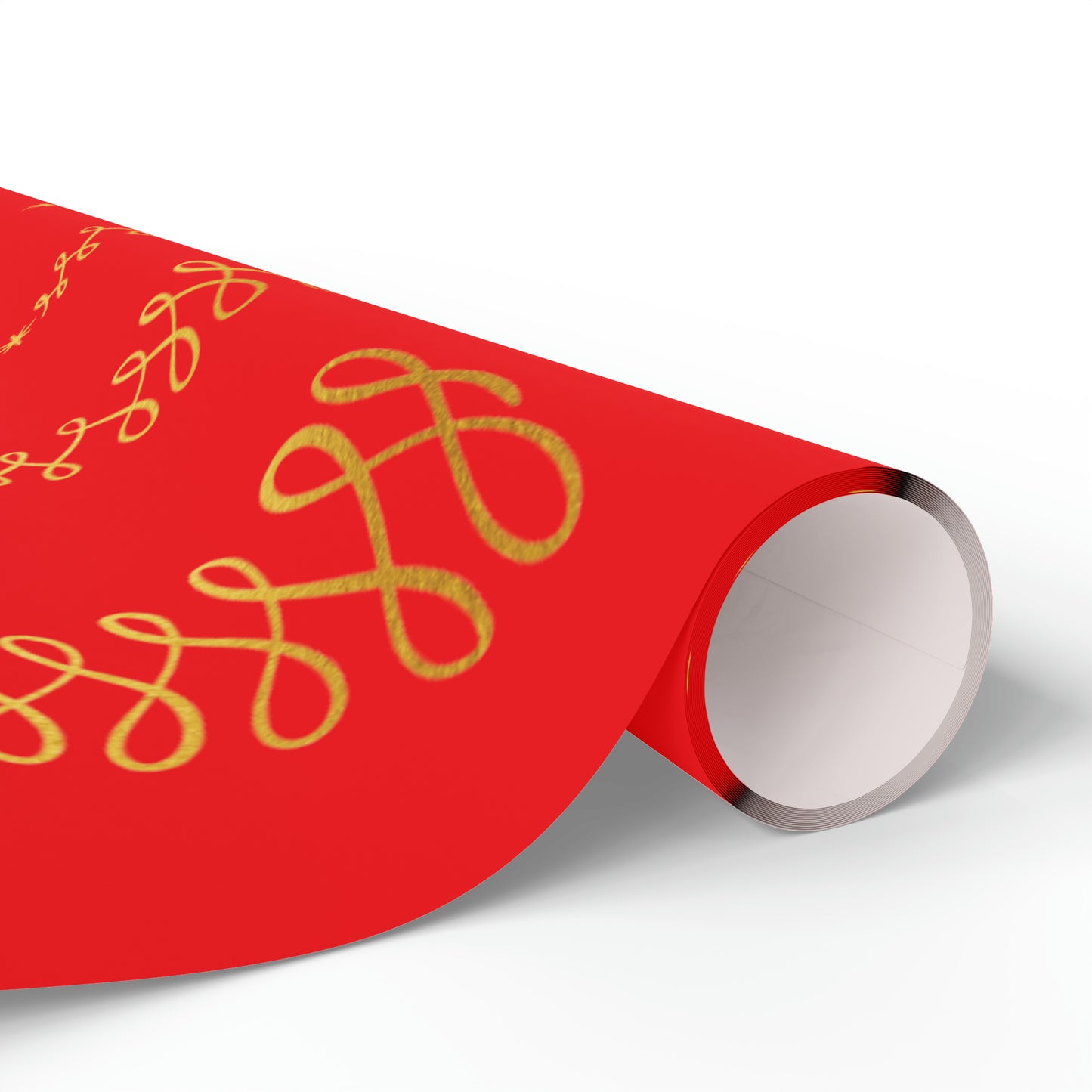 Gold Christmas Swirl Tree Wrapping Paper