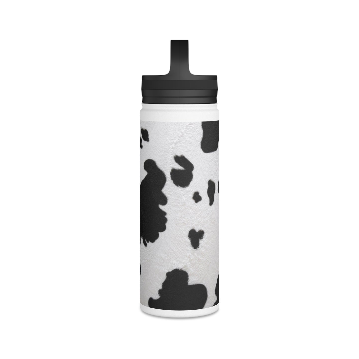 Cow print Stainless Steel Water Bottle, Handle Lid