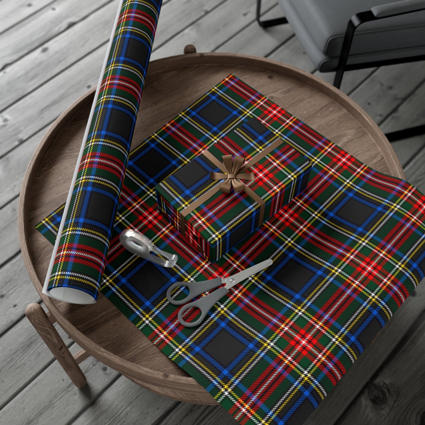 Red, Blue, Green Plaid Gift Wrap Papers