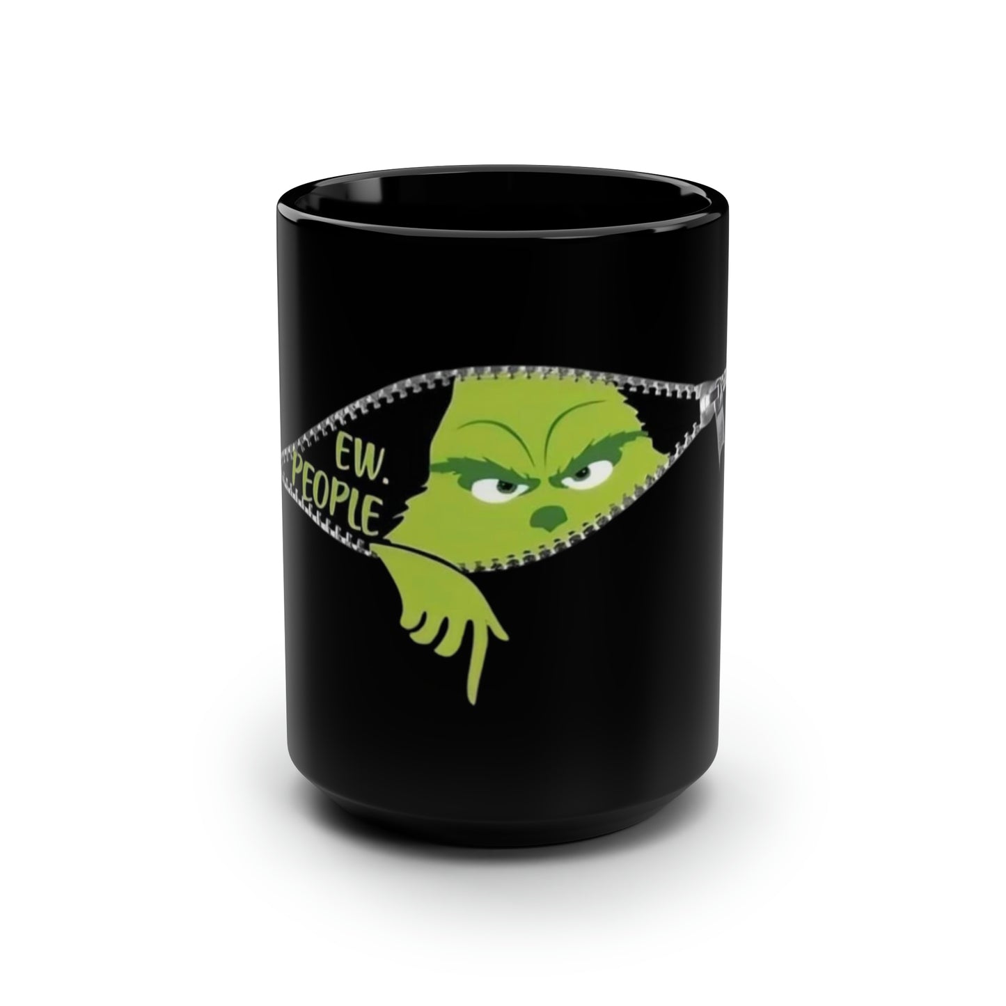 Grinch Ew People Black Mug, 15oz