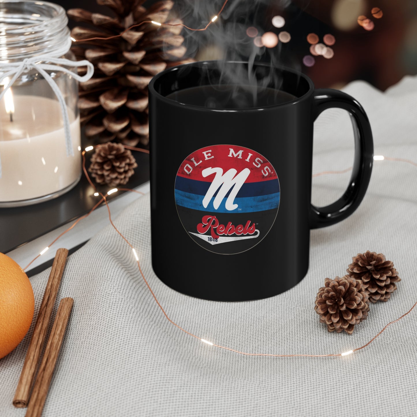 Ole Miss Rebels 11oz Black Mug