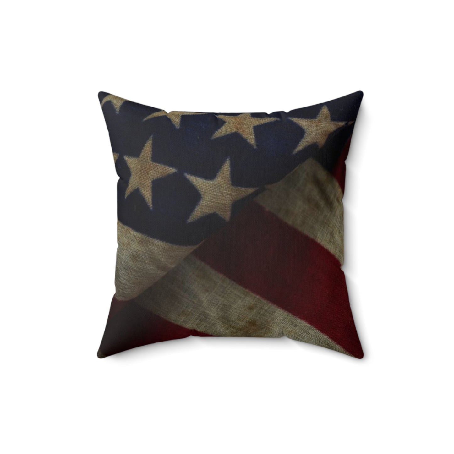 American Flag (Worn) Spun Polyester Square Pillow