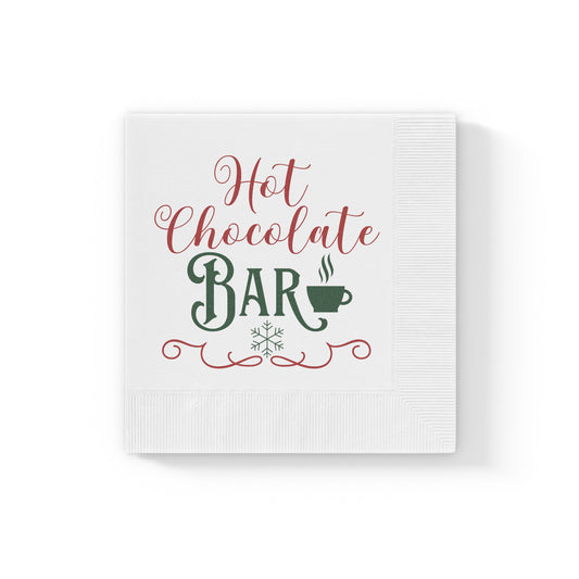 Hot Chocolate Bar White Coined Napkins