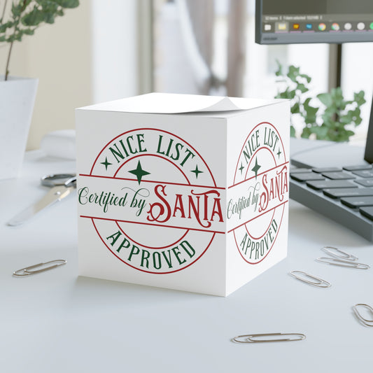 Santa's Nice List Note Cube