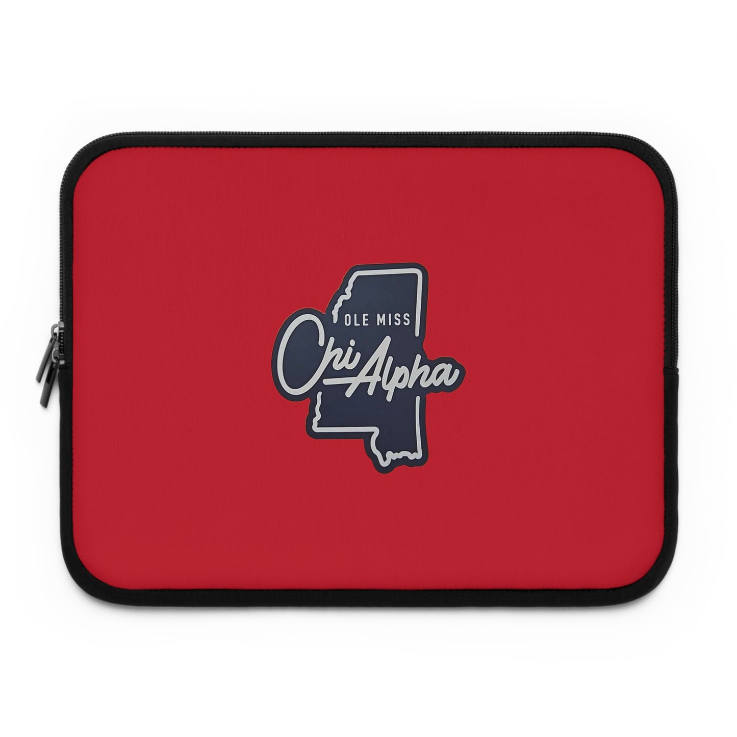 Ole Miss Chi Alpha (State Shape - Red) Laptop Sleeve