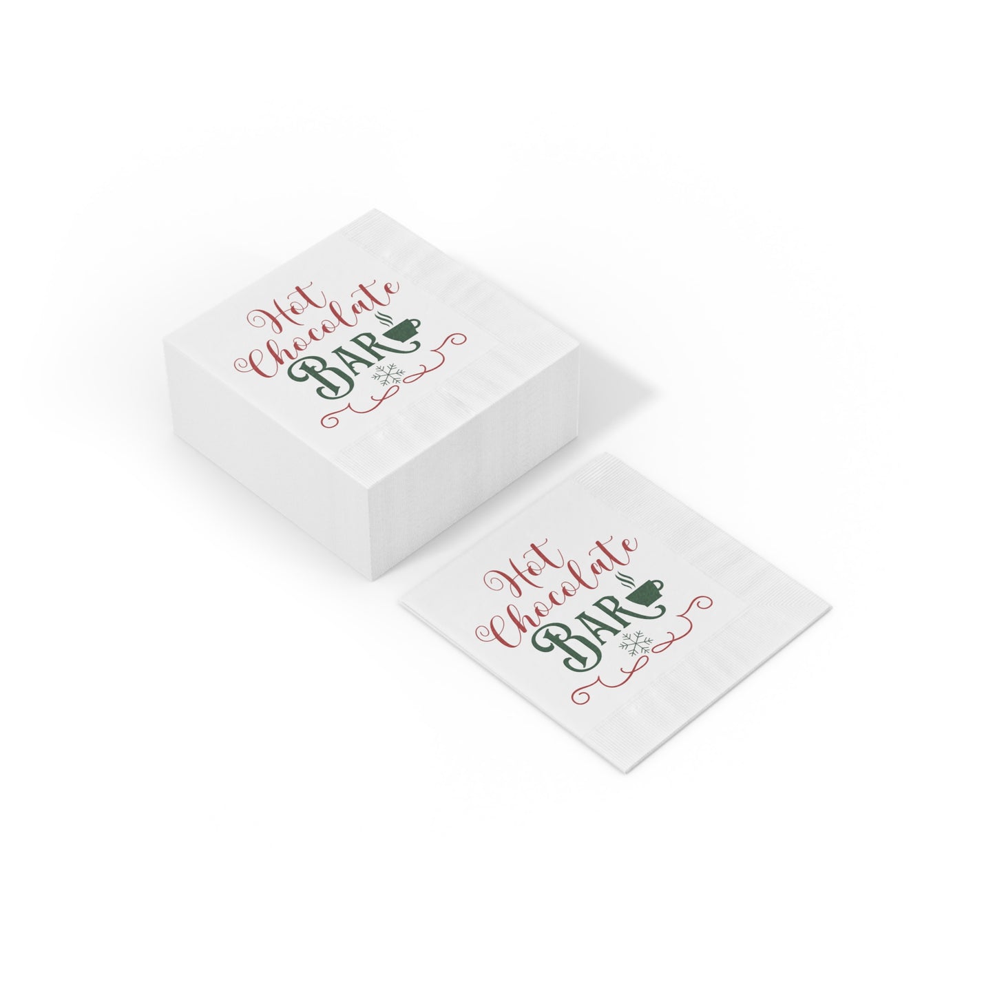 Hot Chocolate Bar White Coined Napkins