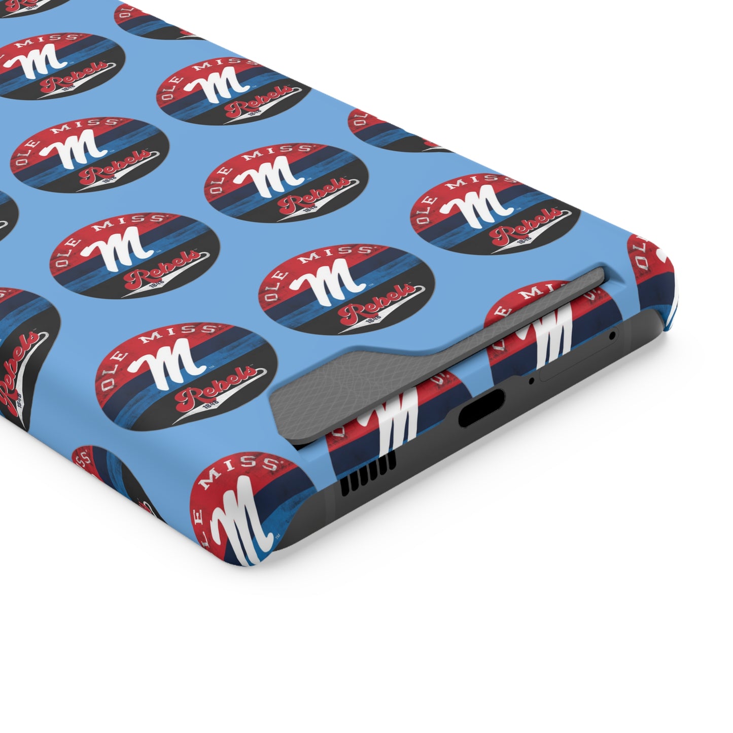 iPhone and Samsung Ole Miss "M" Rebels 1848 (BLUE) Phone Case With Card Holder