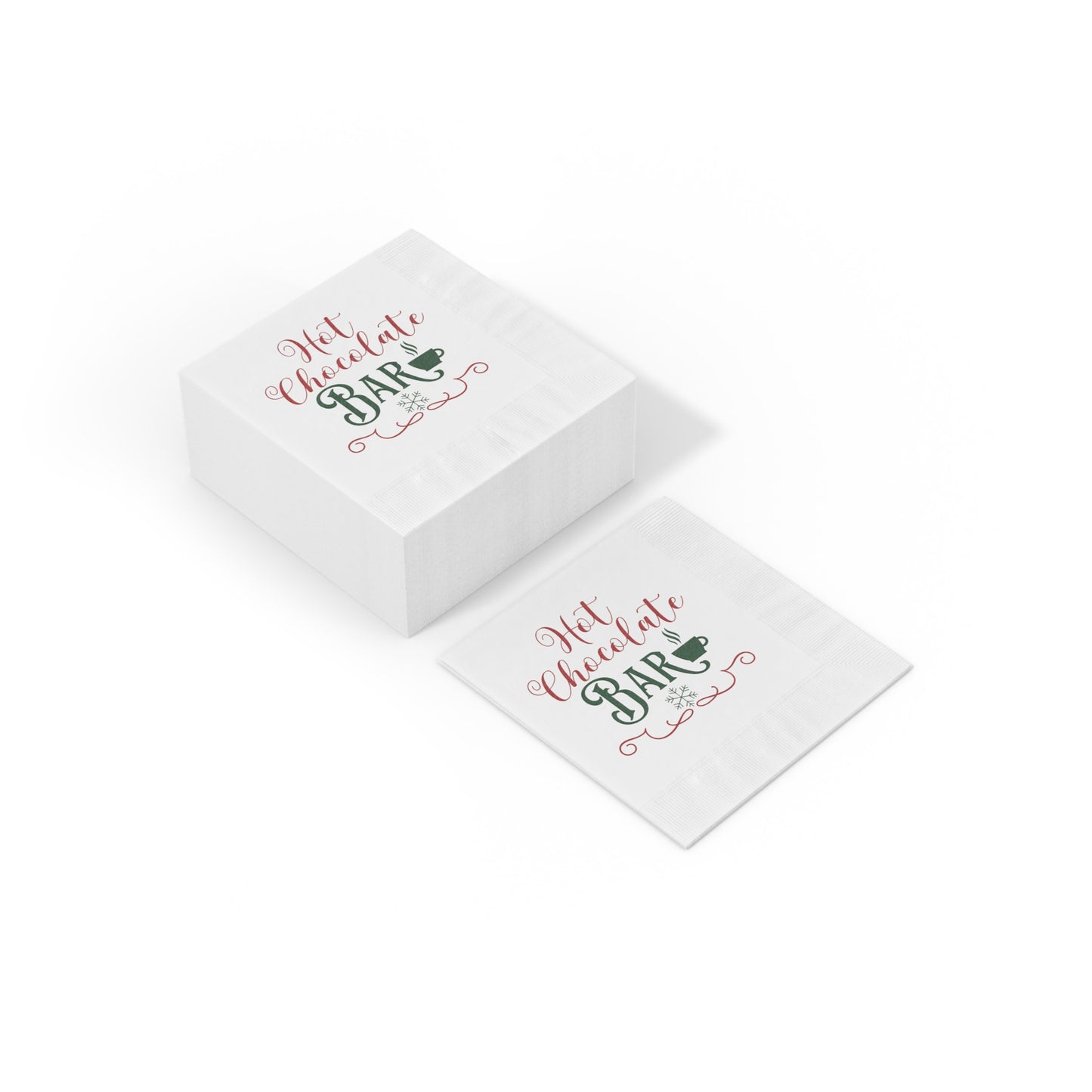 Hot Chocolate Bar White Coined Napkins