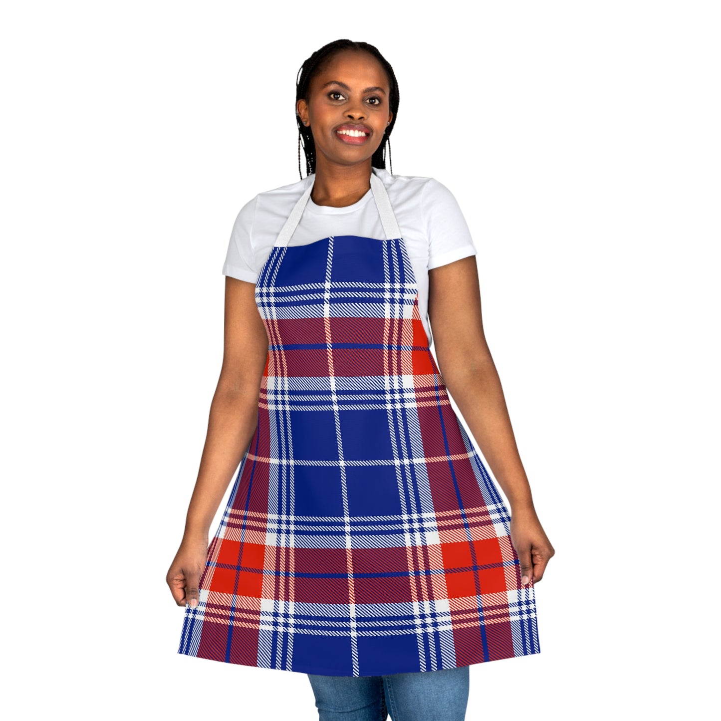 Red, White & Blue Plaid Apron (AOP)