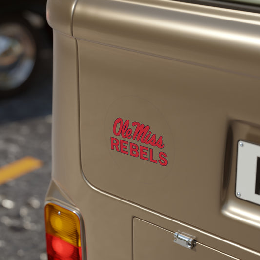 Ole Miss Rebels Transparent Outdoor Stickers, Round, 1pcs
