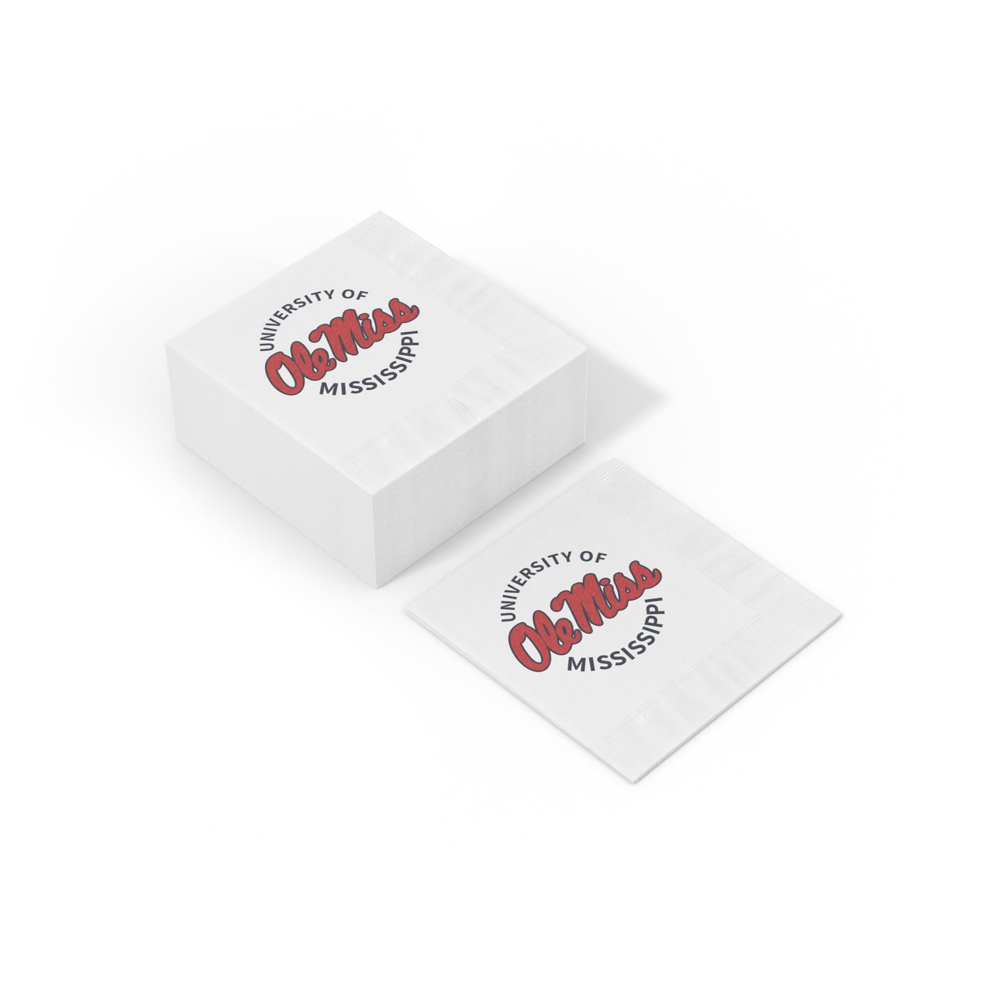 Ole Miss University White Coined Napkins