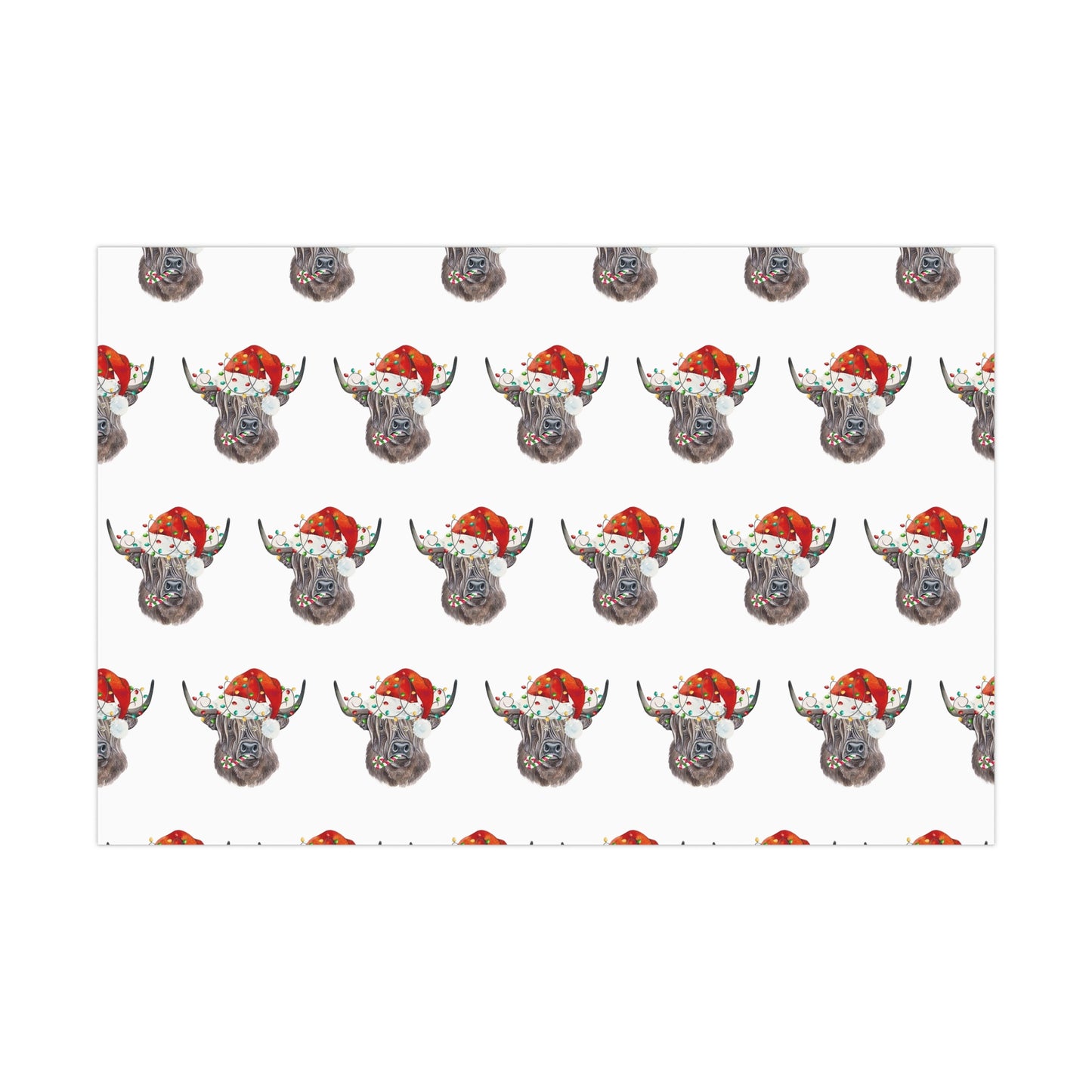 Highland Cow Christmas Gift Wrap Papers