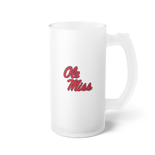 Ole Miss Frosted Glass Beer Mug