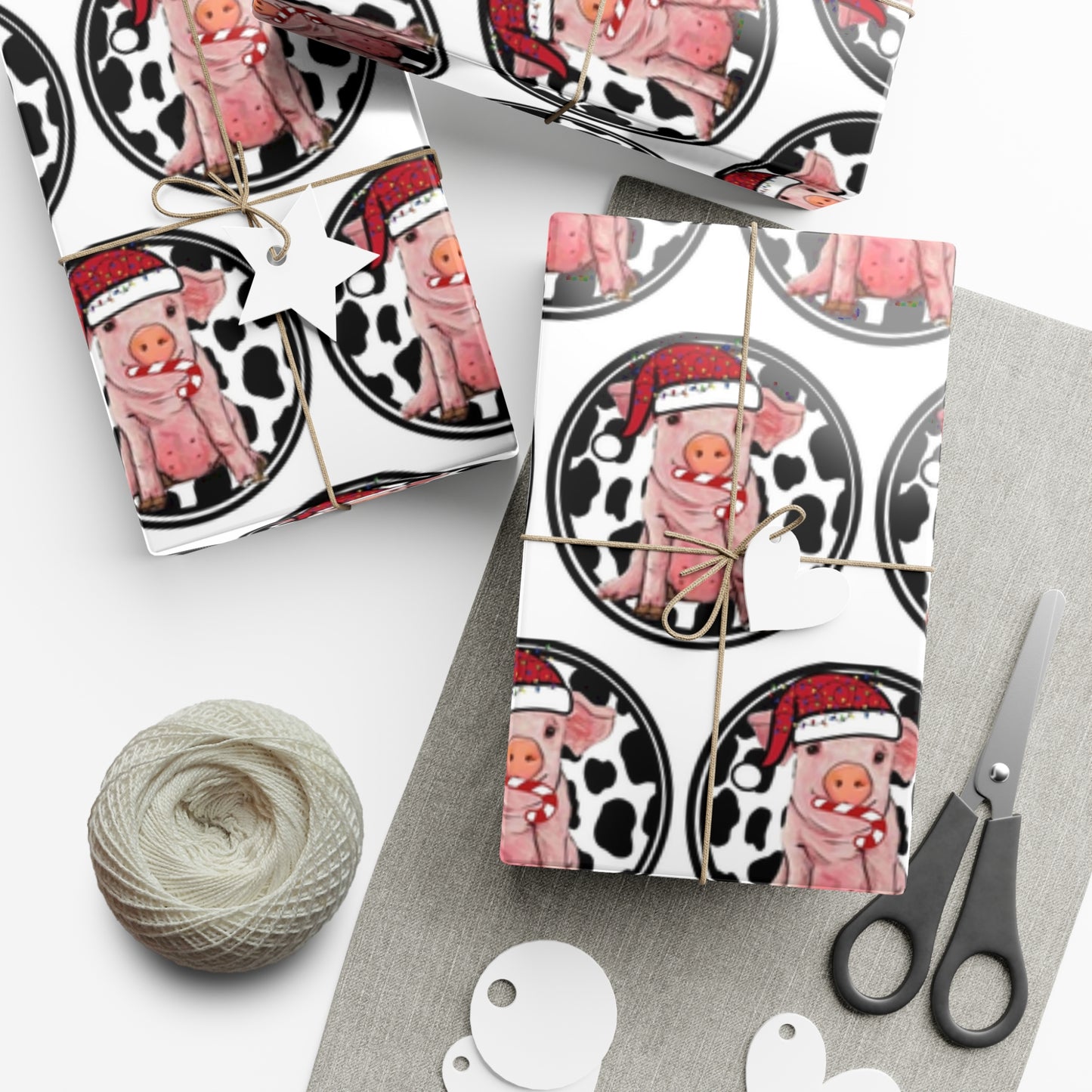 Pig Santa Gift Wrap Papers