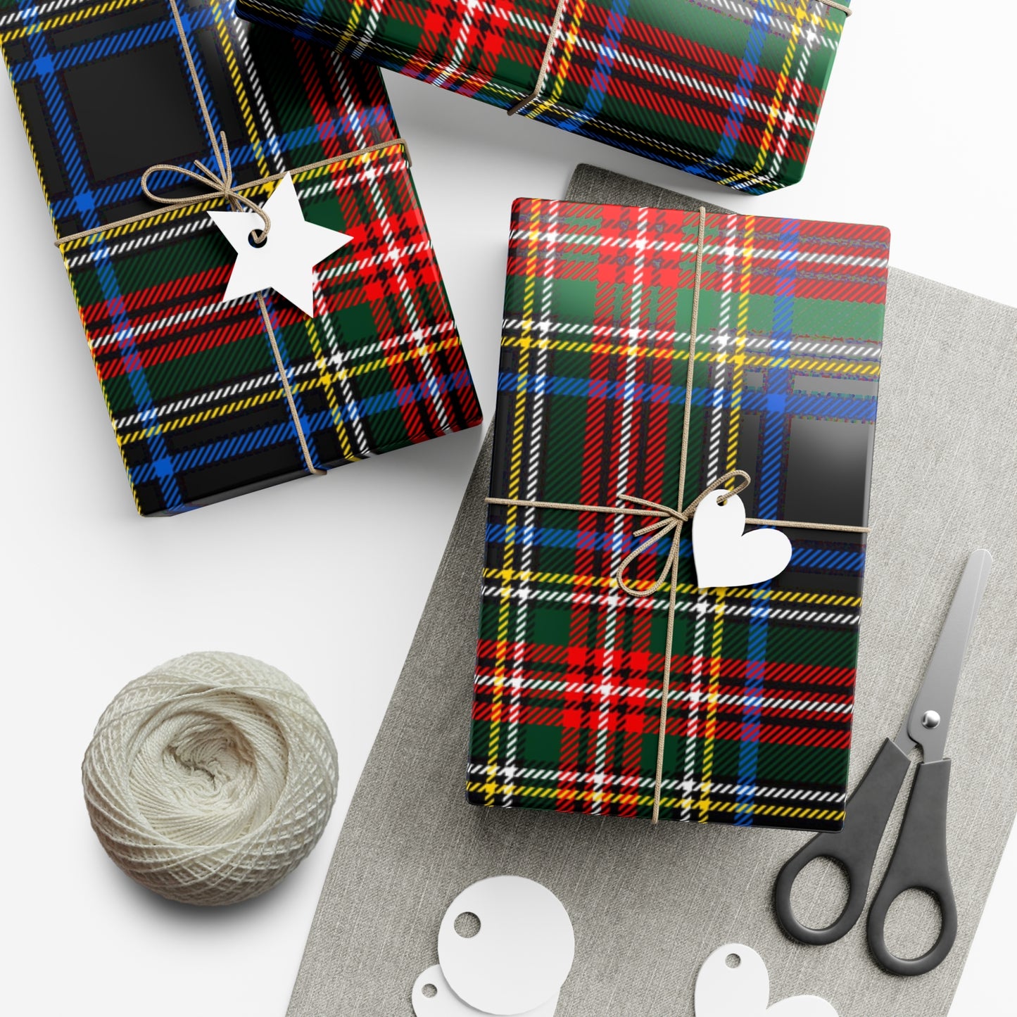 Red, Blue, Green Plaid Gift Wrap Papers