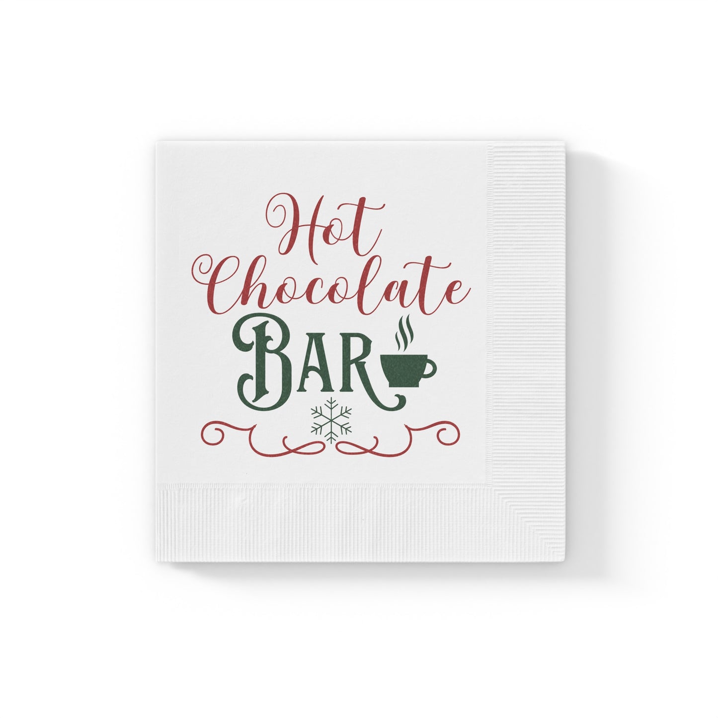 Hot Chocolate Bar White Coined Napkins