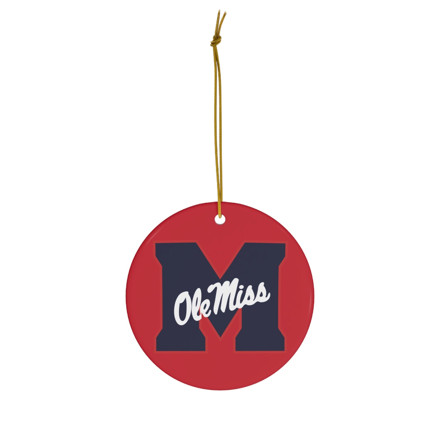 M Ceramic Ornament, 1-Pack