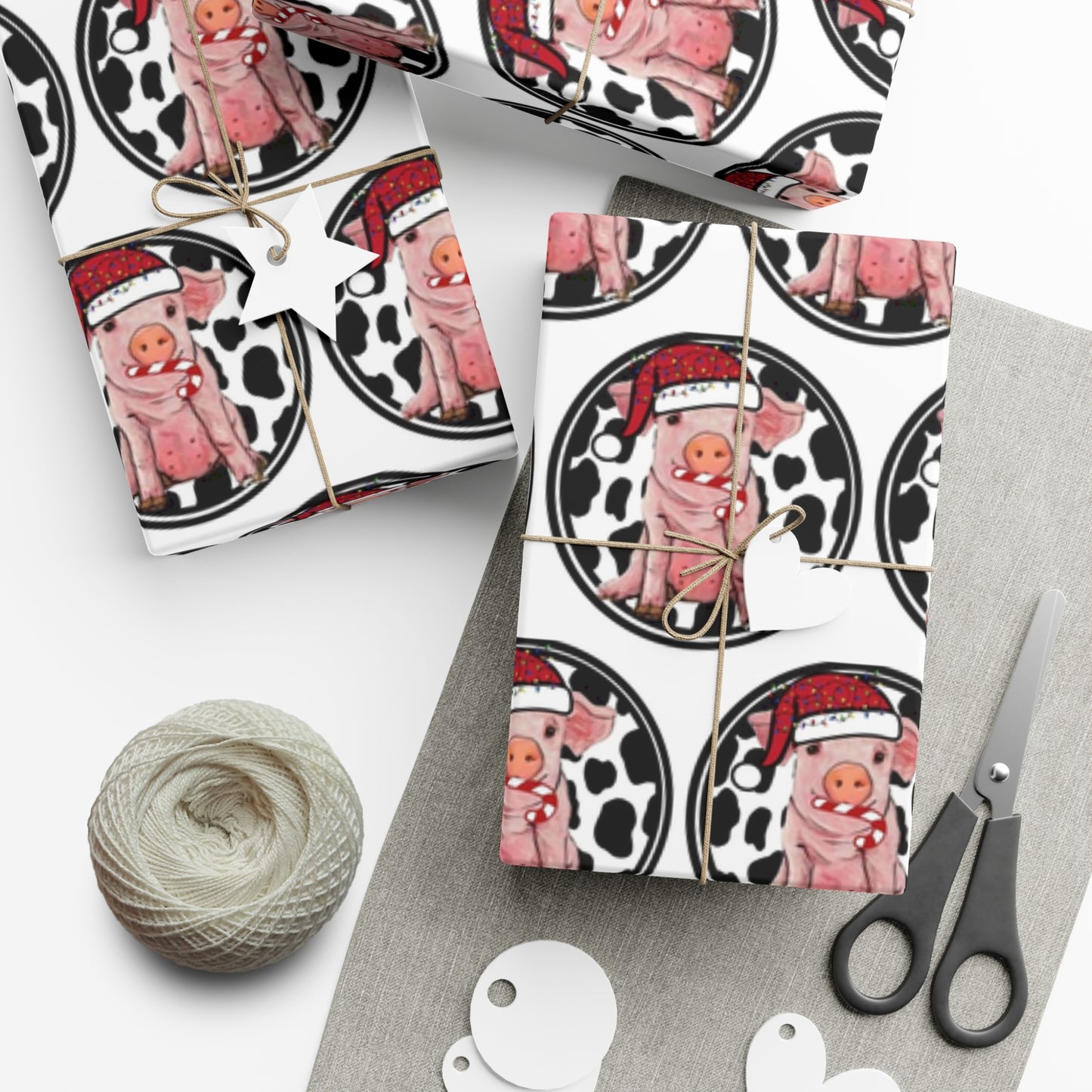 Pig Santa Gift Wrap Papers