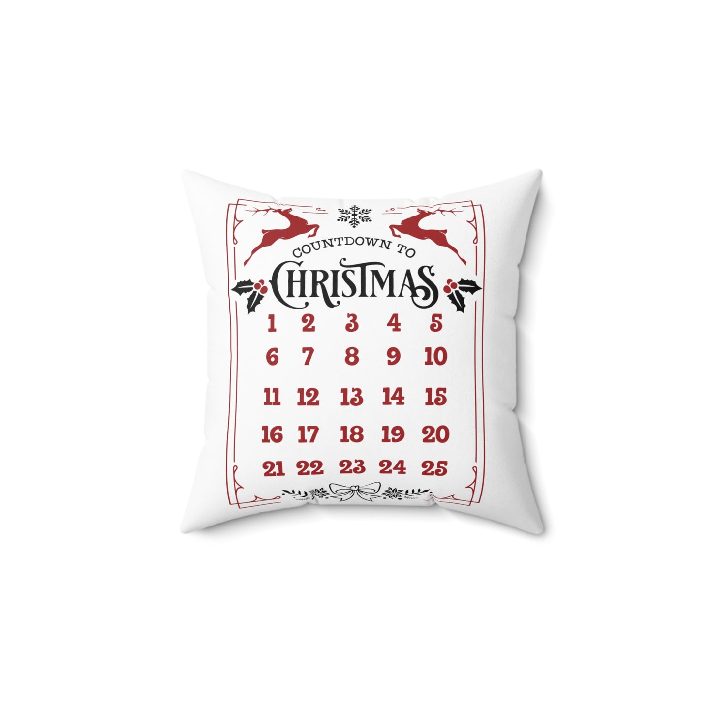 Christmas Advent Spun Polyester Square Pillow