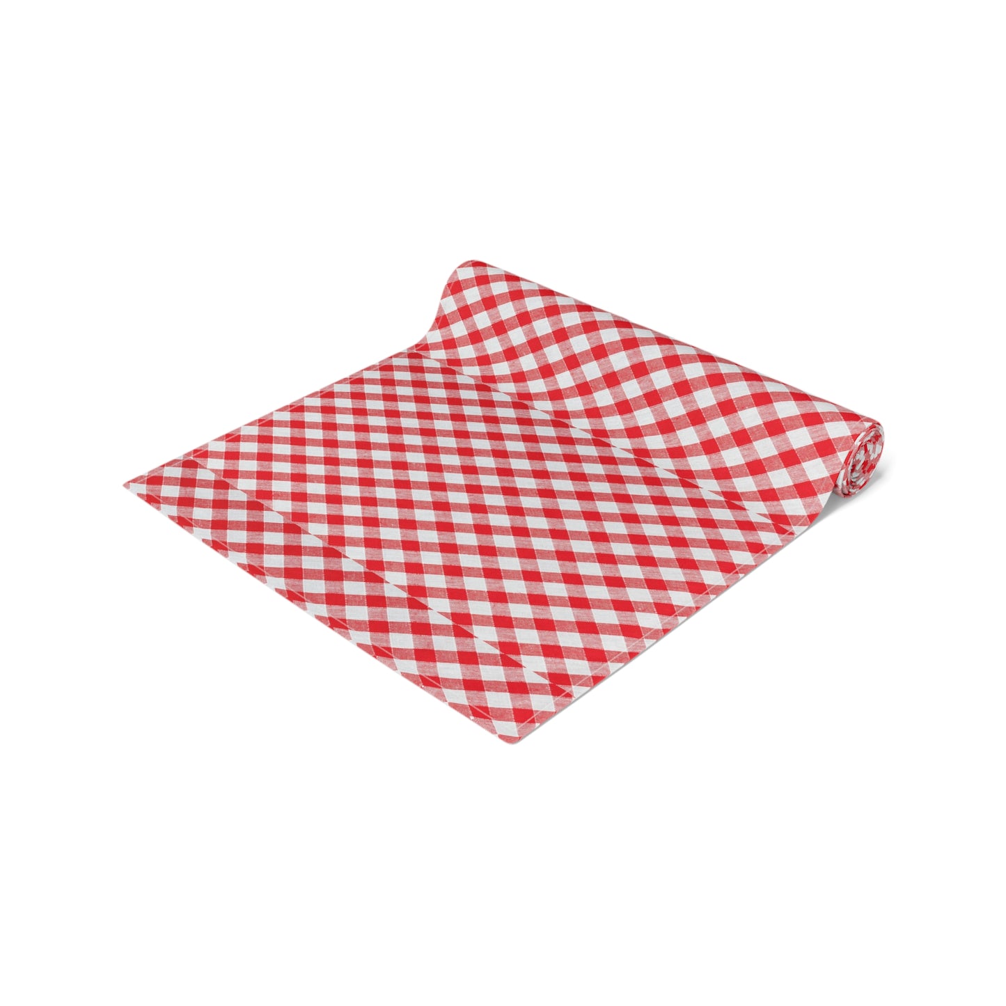 Red Check Table Runner (Cotton, Poly)