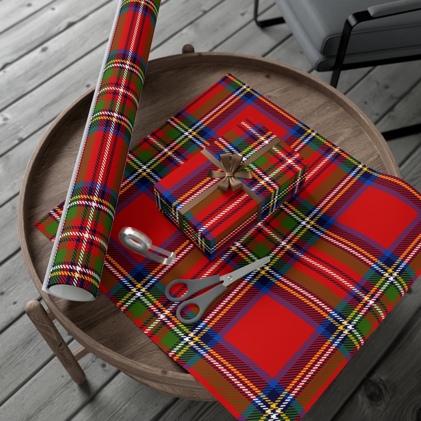 Red Plaid Gift Wrap Papers