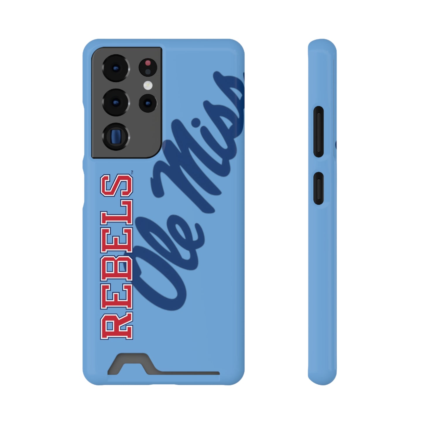 Ole Miss Rebels Samsung Phone Case With Card Holder (BLUE )