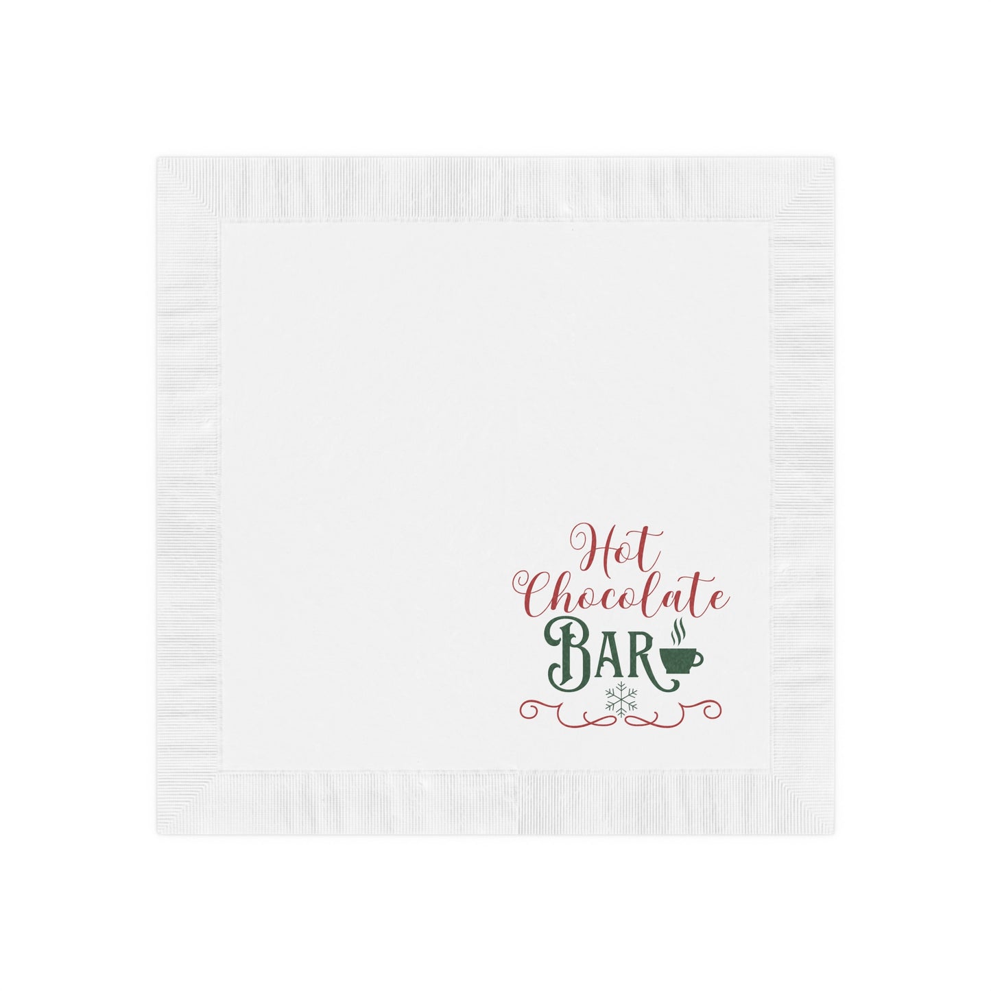 Hot Chocolate Bar White Coined Napkins
