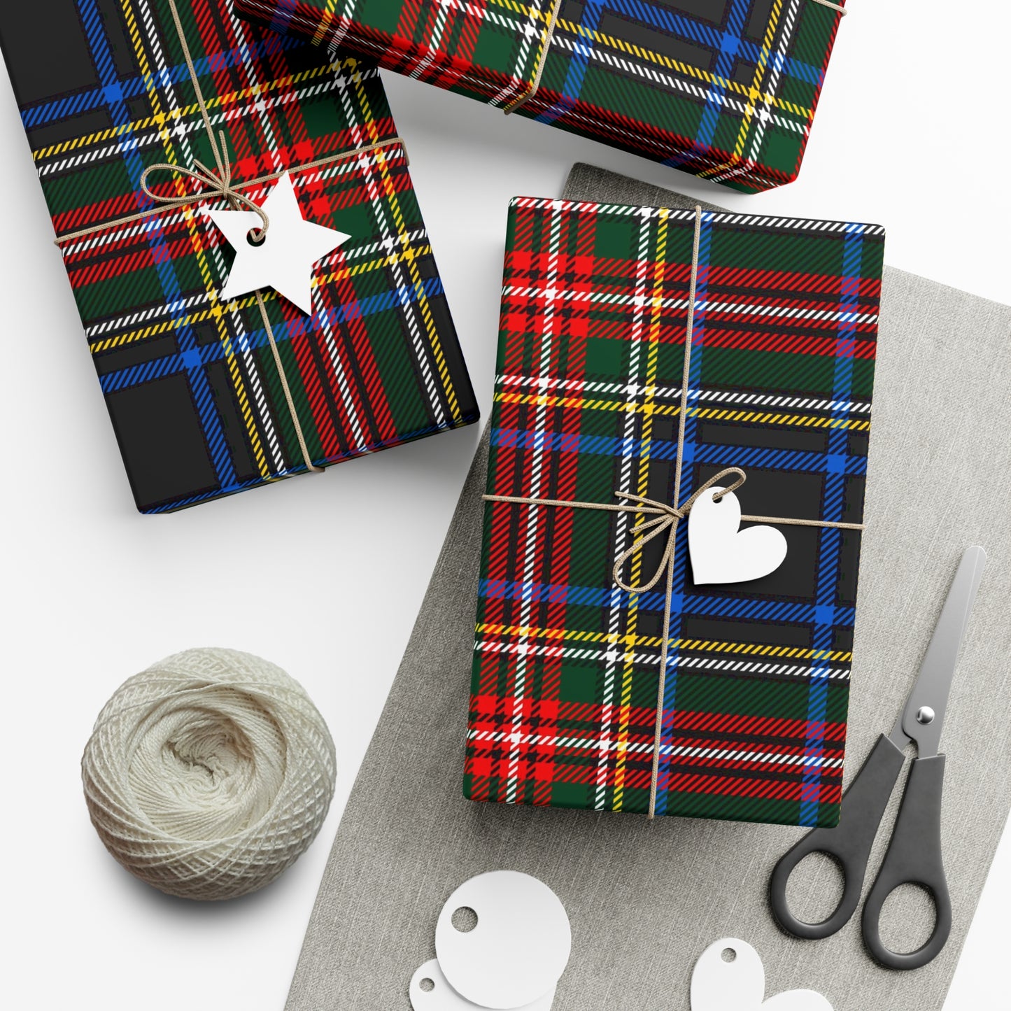 Red, Blue, Green Plaid Gift Wrap Papers