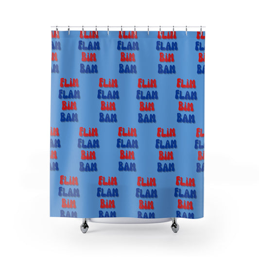 Flim Flam Bim Bam (Blue) Shower Curtains